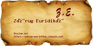 Zárug Euridiké névjegykártya